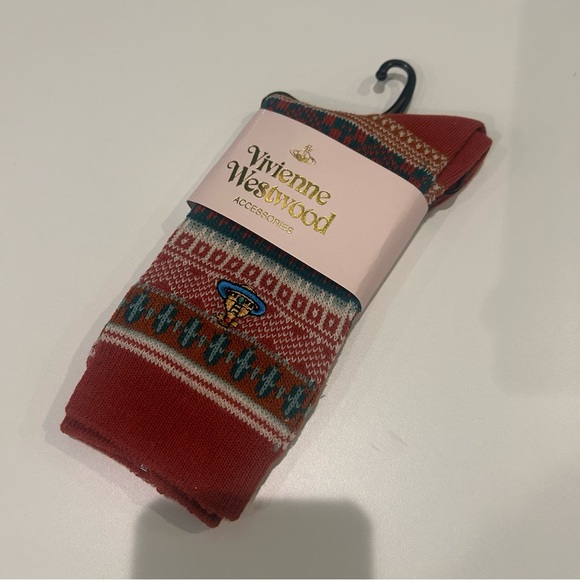 Vivienne Westwood Accessories - Vivienne Westwood Red Patterned Socks